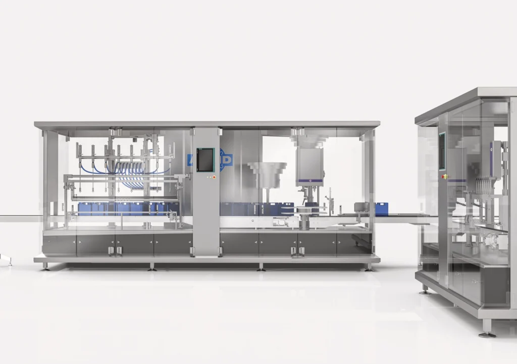 Maschinendesign einer modernen Produktionsmaschine im Lebensmittelbereich, Industriedesign im Maschinenbau