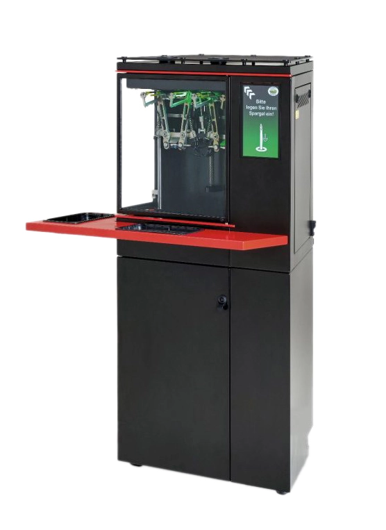 Foto der gebauten und preisgekrönte Spargelschälmaschine „spargel to go" von der Firma HEPRO welche Heinen Industriedesign gestaltet hat.